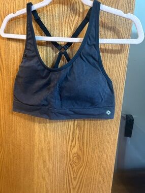 Reebok Black Racerback Sports Bra with Crisscross Straps